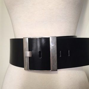 Maison Margiela Black leather wide belt - Size 80